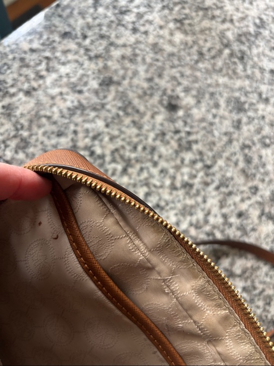 Michael Kors Tan/Brown Saffiano Crossbody Bag with Gold Hardware - Picture 5 of 7